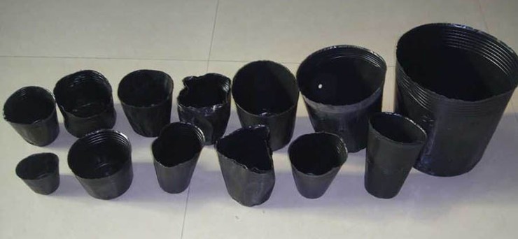 Black Soft Flexible PE Coated Plastic Nursery Pot 1 Gallon Round Flower Pot