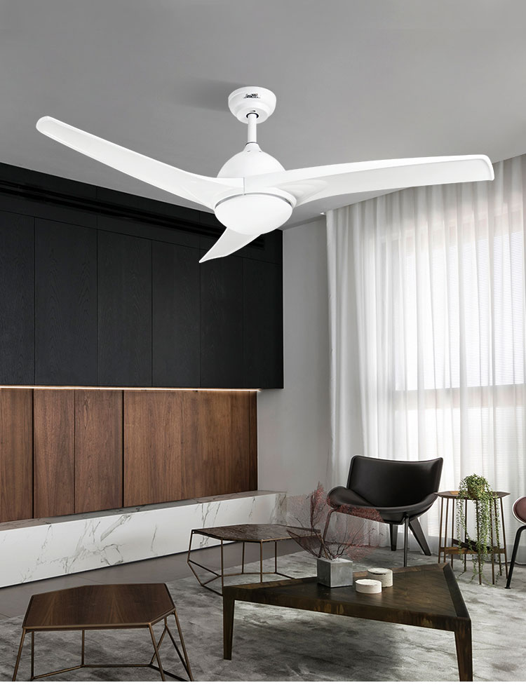 Remote Control Living Room Ceiling Fan 52 Inch Simple Plastic AC 3 Speeds Mulit Colors/OEM