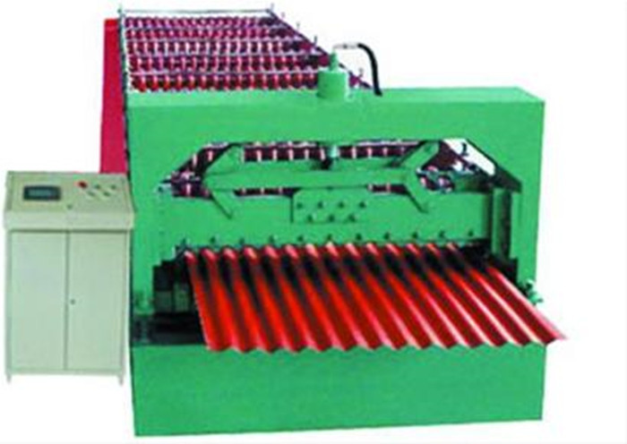 Industrial Glazed Tile Roll Forming Machine With Hydraulic Decoiler Machine