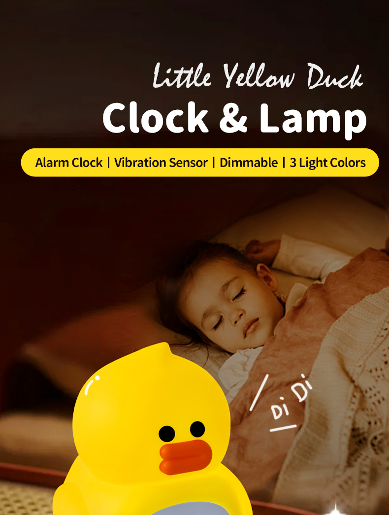 Custom Cute Silicone Duck Led Night Light Dimmable Bedside Touch Lamp for Kids