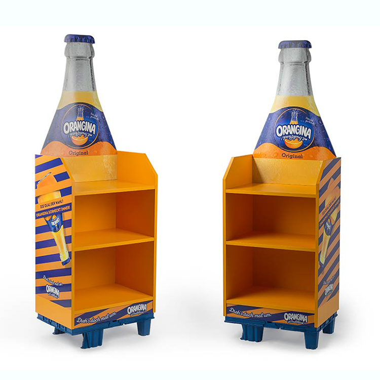 Three Layers Wine Display Stand Can Beverage Wooden Display Rack For Supermarket