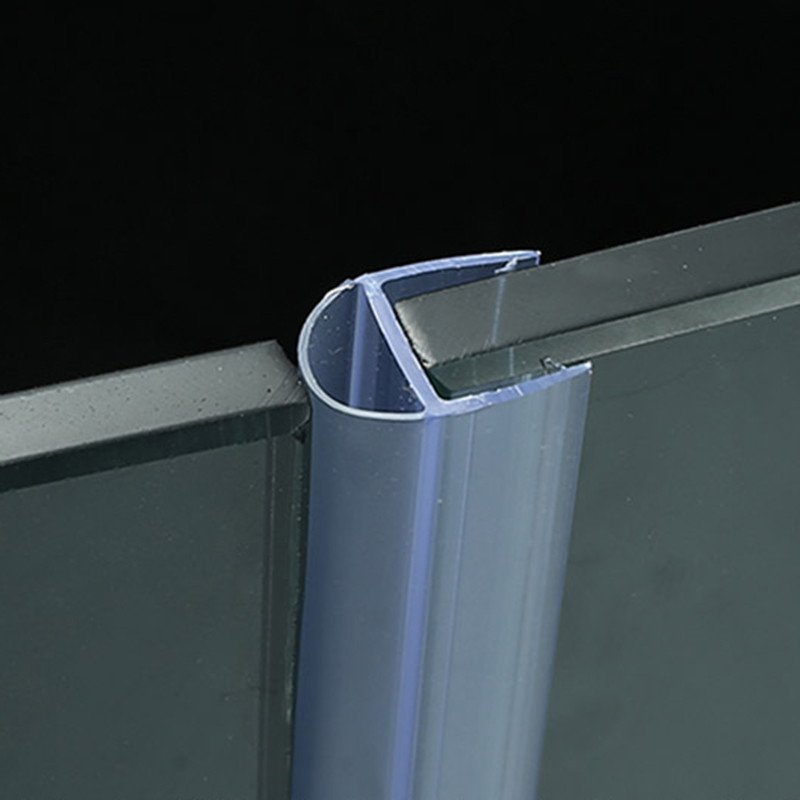 Waterproof Shower Door Seal Strip D Shaped Anti Collision Transparent PVC Material