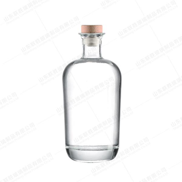 Transparent Super Flint Glass Bottle with Cap Cover 700ml 750ml Custom Size