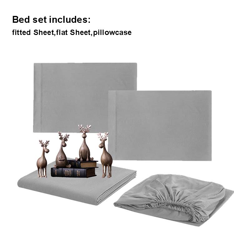 100% Polyester Brushed Pongee Microfiber Bed Sheet Set for Hotel All-Season Bedding
