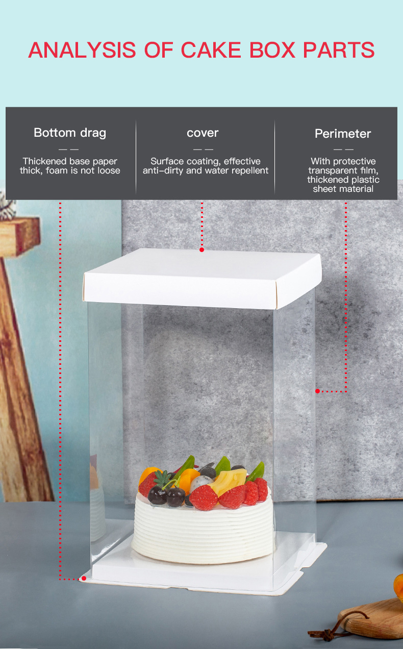 4-14 Inch Wedding Cake Packaging with Transparent Window and Self Erecting Boxes