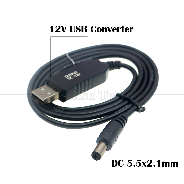 Stock Sale 1M Wifi Router Voltage Set Up Charger 5.5x2.1 mm DC 5V To 12V Power USB Router Cable