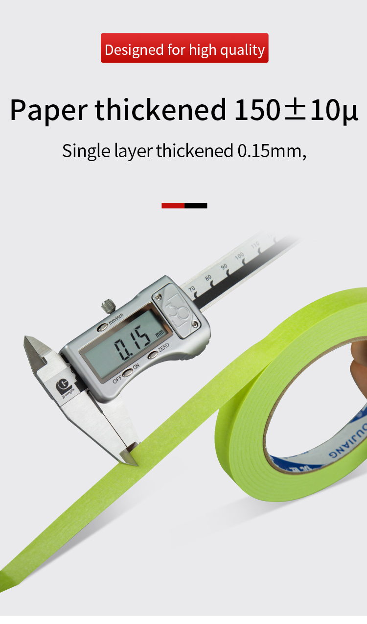 OEM Removable 25mm 48mm Green High Stick Spray Masking Tape For Outdoor Wall Paint