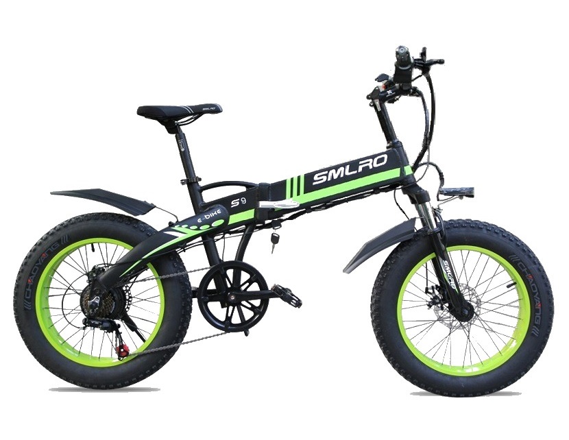 Disc Brake 20 Inch Folding Electric Bike , Brushless Geared 500w Fat Tire Ebike