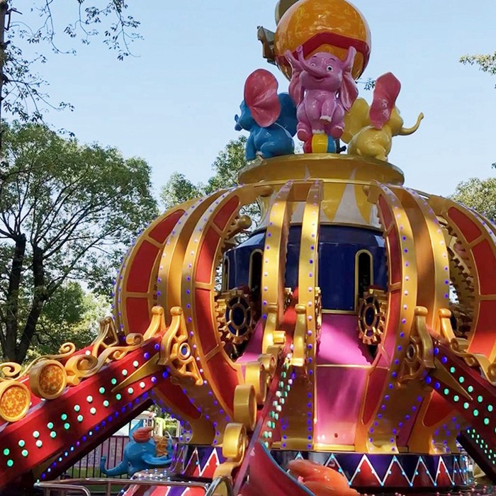 Flying Elephant Shape Flying Chair Ride With Environmental Protection Paint