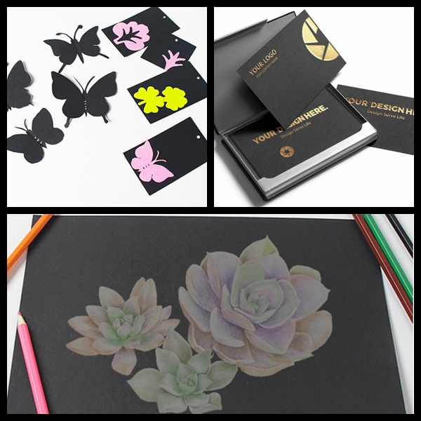 Solid Black Card Stock Paper 110gsm 70 * 100cm Invitation Cards