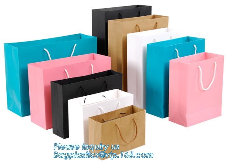 Flower carrier bag with different color customized pot plants kraft paper bag with handle,stamping logo fancy paper flow
