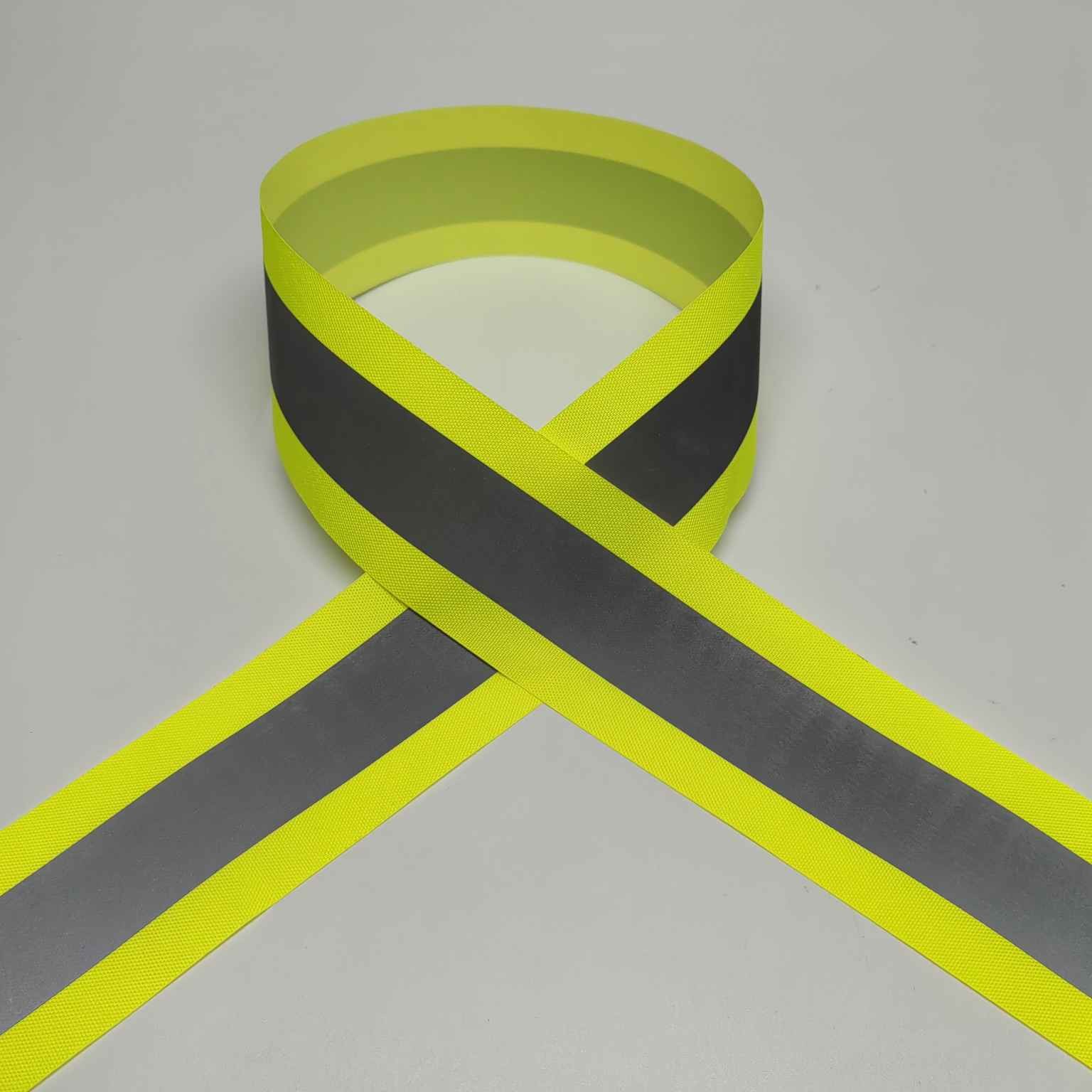 Yellow Silver Yellow High Visibility Reflective Webbing For Garments Bags Sportswear Outwear