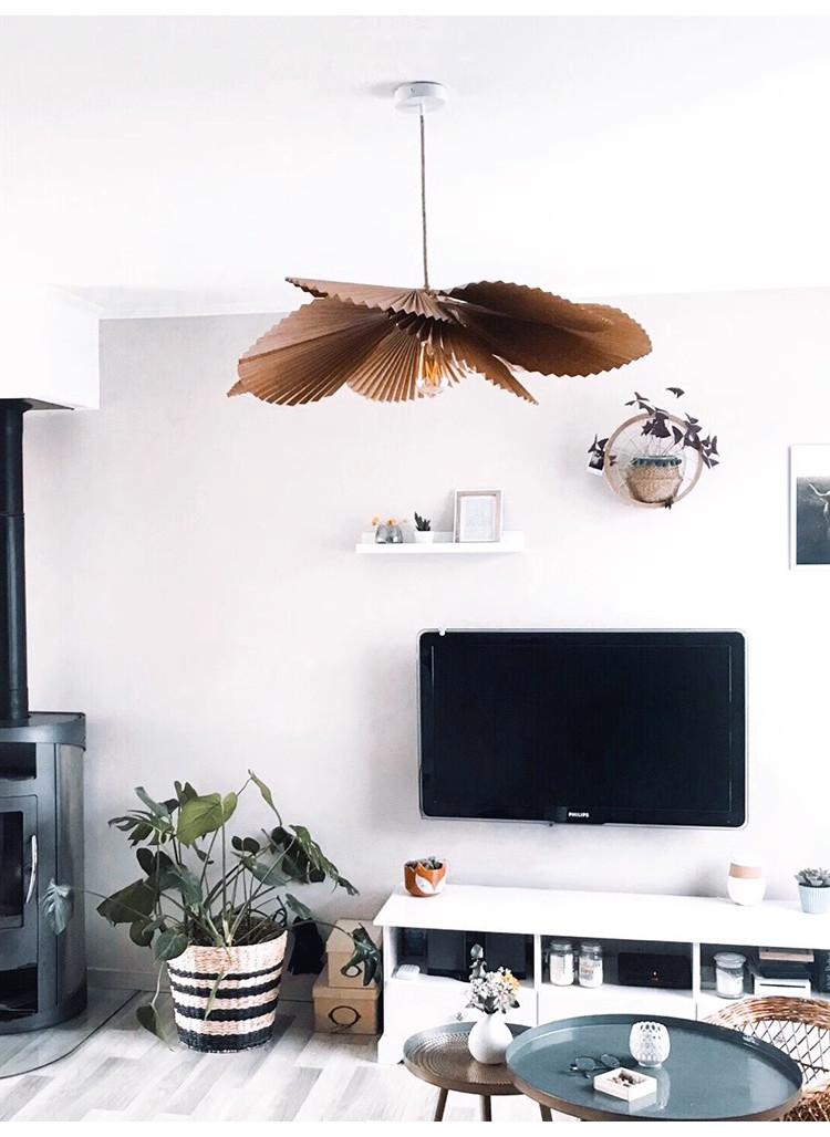 Wabi-sabi Paper Ceiling Lamp Living Room Shop Led Ceiling Chandelier Kitchen Island Pendant Lights(WH-AP-580)