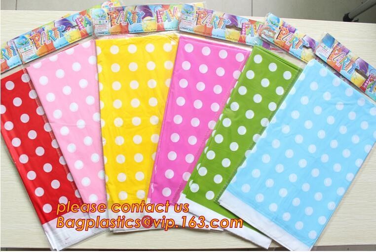 WHOLESALE DISPOSABLE PE PRINTED POLKA DOTS PARTY TABLE CLOTH, TABLE COVER,1PCS/BAG,600BAGS/CTN,SEASONAL PACKAGING TPU EV