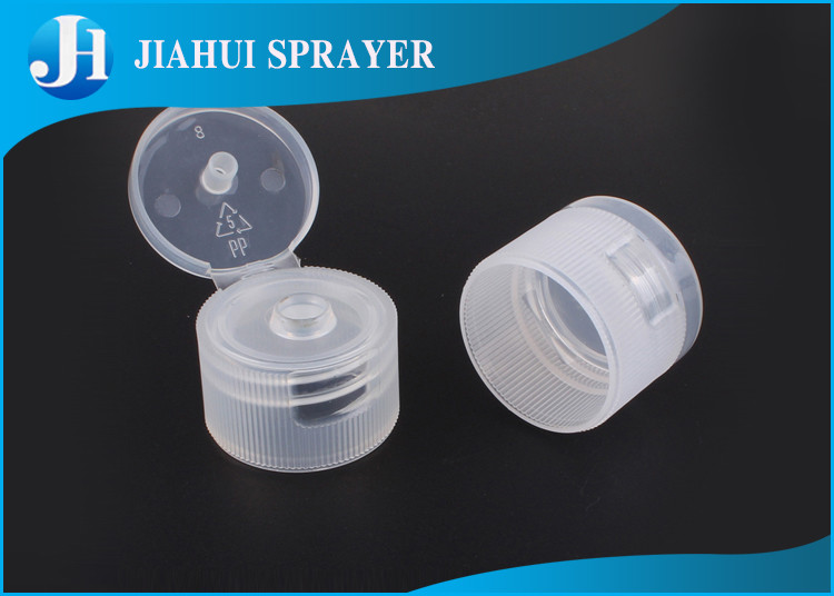 Customized Easy Open Plastic Flip Top Caps Hot Stamping Frosting For Dispensing Shampoo