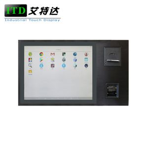 Grey Embedded Touch Panel PC 15'' With Thermal Printer QR Reader Integrated