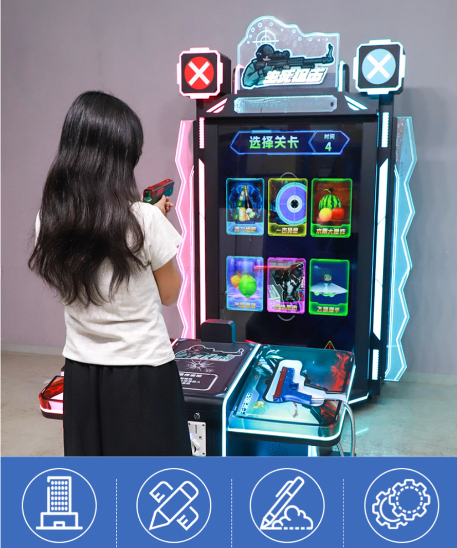 Indoor Amusement Gun Storm Shooting Arcade Machine Enjoyable Luxury Appearance