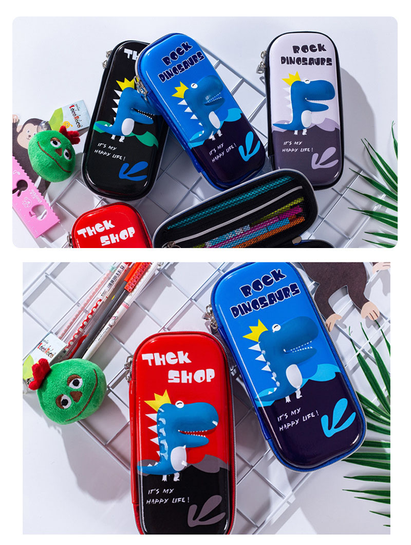 Cute Student Cartoon Stationery Box EVA Custom Logo 3D Anti Drop Pencil Case for Kids