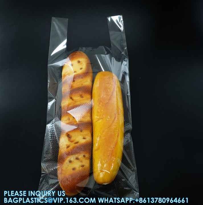 MICROPERFORATED FOOD BAGS, Cellophane Plastic Vest T-Shirt Bag Bread Packaging Bags Micro Perforate Lettuce Bag