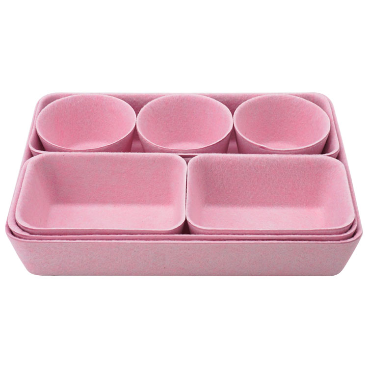 wholesale integrated fashion portable felt bedside caddy felt drawer organizer box for table