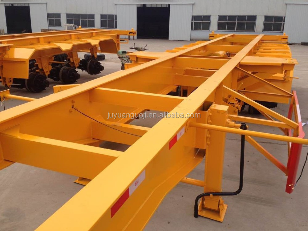 Custom Colors 20-60 Tons 2 3 4 Axles Skeleton Semi Truck Trailer 20ft 40ft Container Chassis Semi Trailer