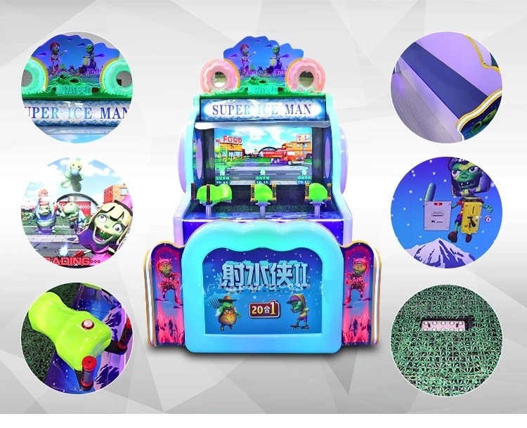 3p Indoor Video Redemption Arcade Machines Super Ice Man Water Gun Shooting Type