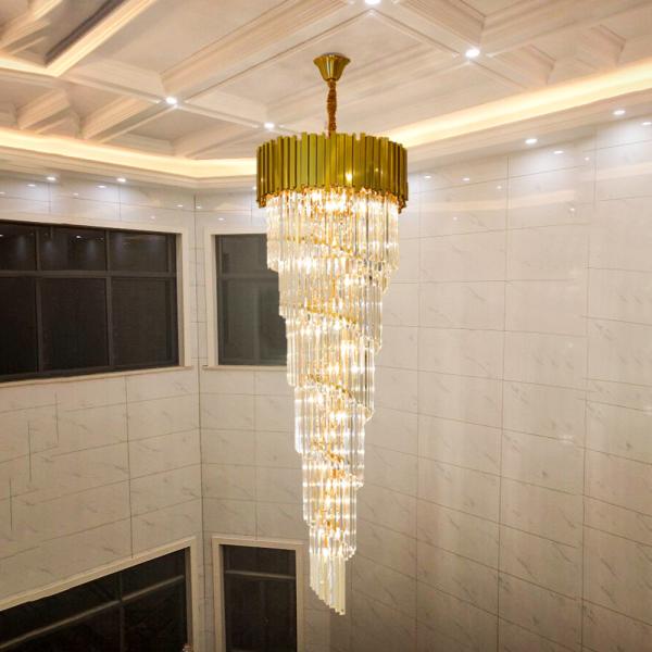 Hotel Theater Villa Large Chandelier Lighting Luxury Stainless Steel Multi-layer
