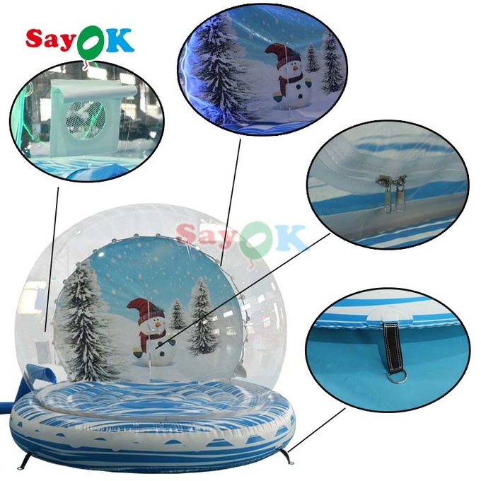 Giant Inflatable Snow Ball Party Bubble Dome Blow Up Christmas Snow Globe For Event