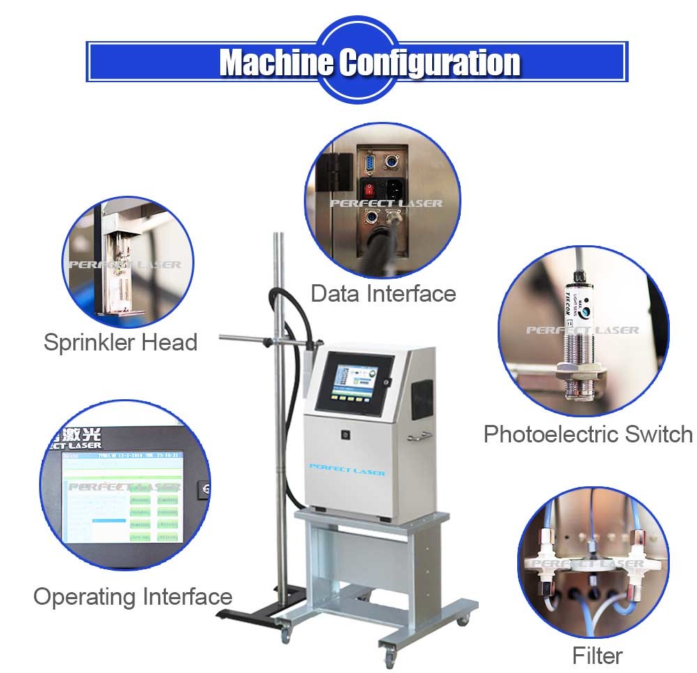 Expiration Date Time Batch Number Industrial Inkjet Printer / Inkjet Coding Machine