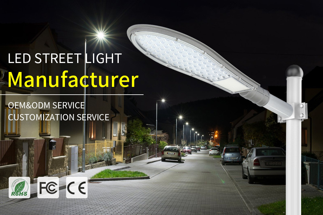 Smart All In One LED Street Light IP67 PWM Dimmable 50w 75w 100w Outdoor Lamp Modular
