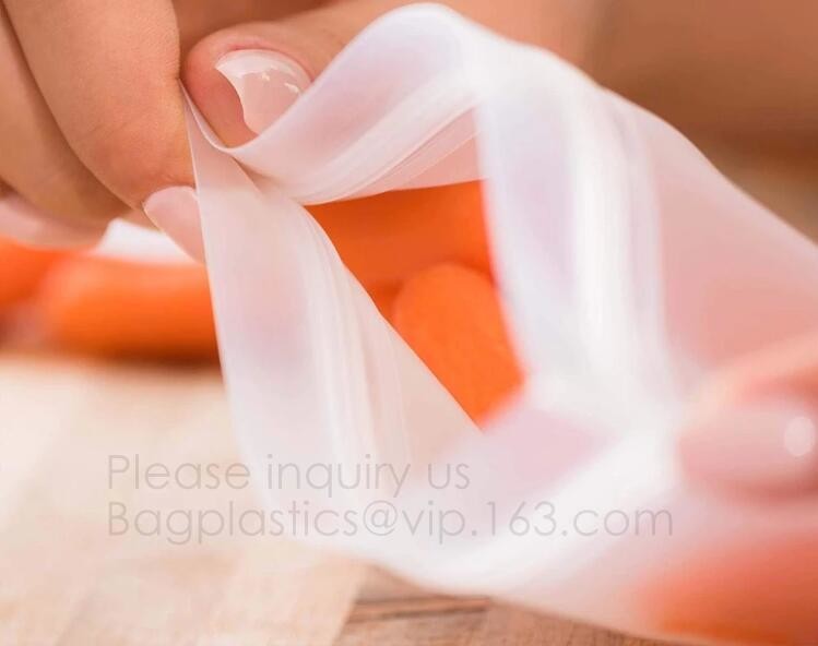 Reusable Silicone Food Storage Bag Washable Silicone Fresh Bag for Fruits Vegetables Meat Preservation bagplastics bagea