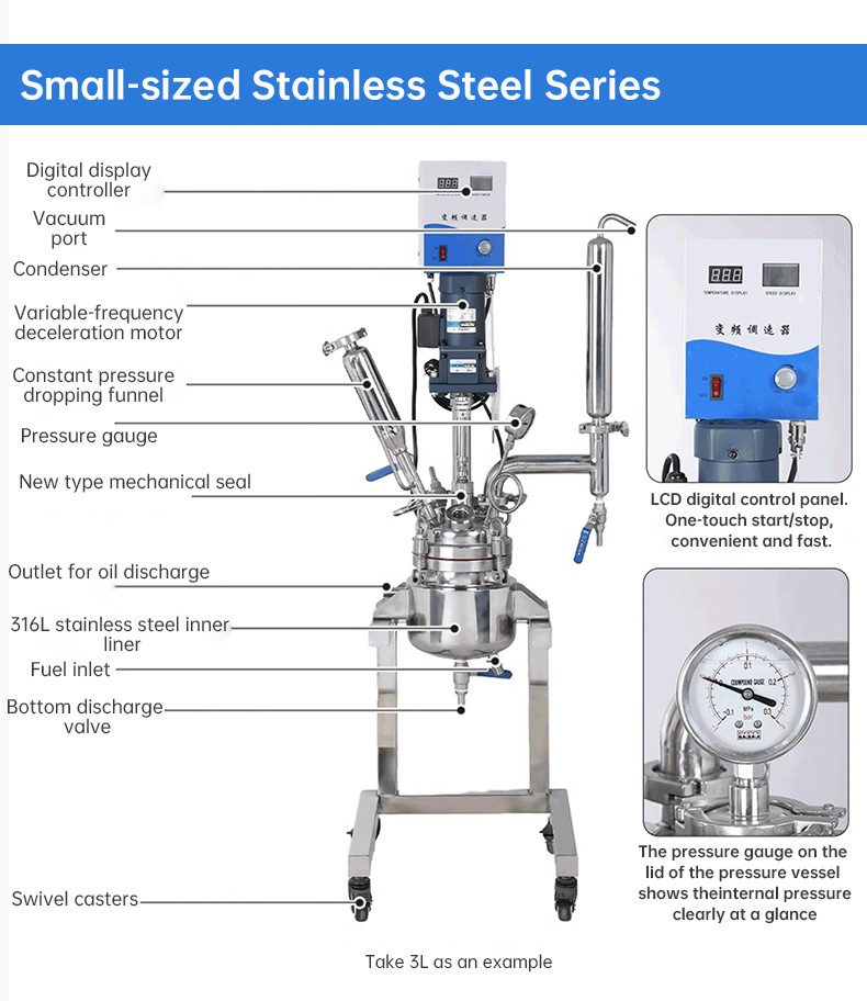 Double-layer Stainless Steel Chemical Reaction Vessel For Laboratory High-pressure Containers For High-pressure Experiments