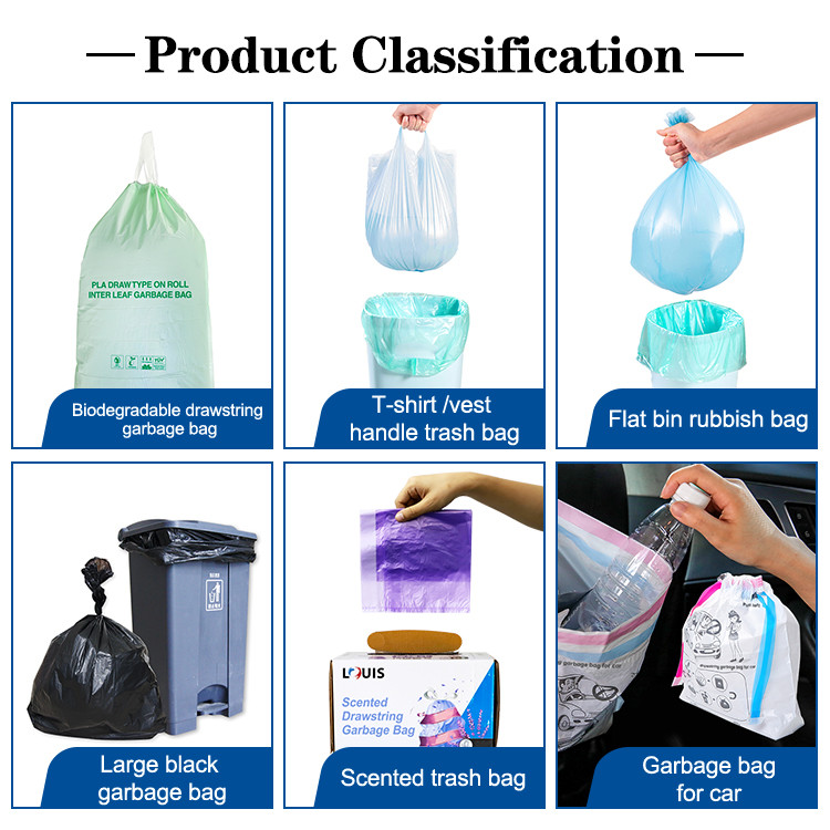 30 Gallon Black Plastic Garbage Bag Plastic Trash Bag Plastic Dustbin Liners On Roll