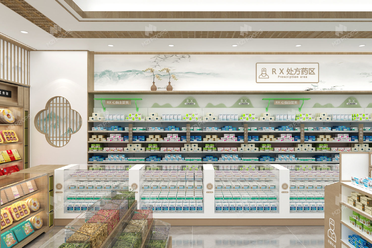 09-SYZSS Pharmacy Store Design With Elegant Chinese Style