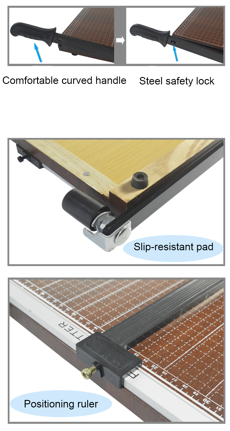 A4 Paper Cutter Wood Manual Guillotine Paper Trimmer for Paper Cutting by ZEQUAN