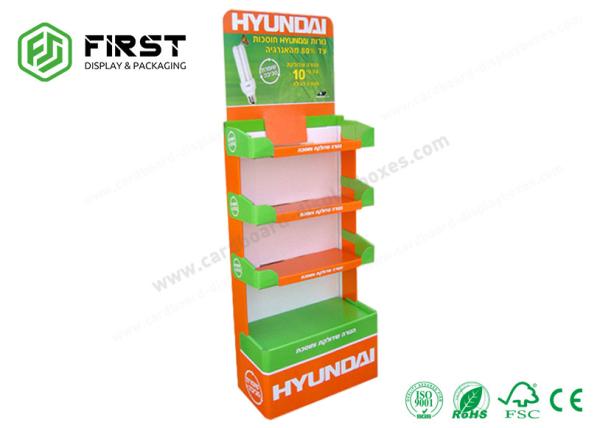 Recyclable Floor Stand Portable Paper Shelf Light Bulb Cardboard Floor Display