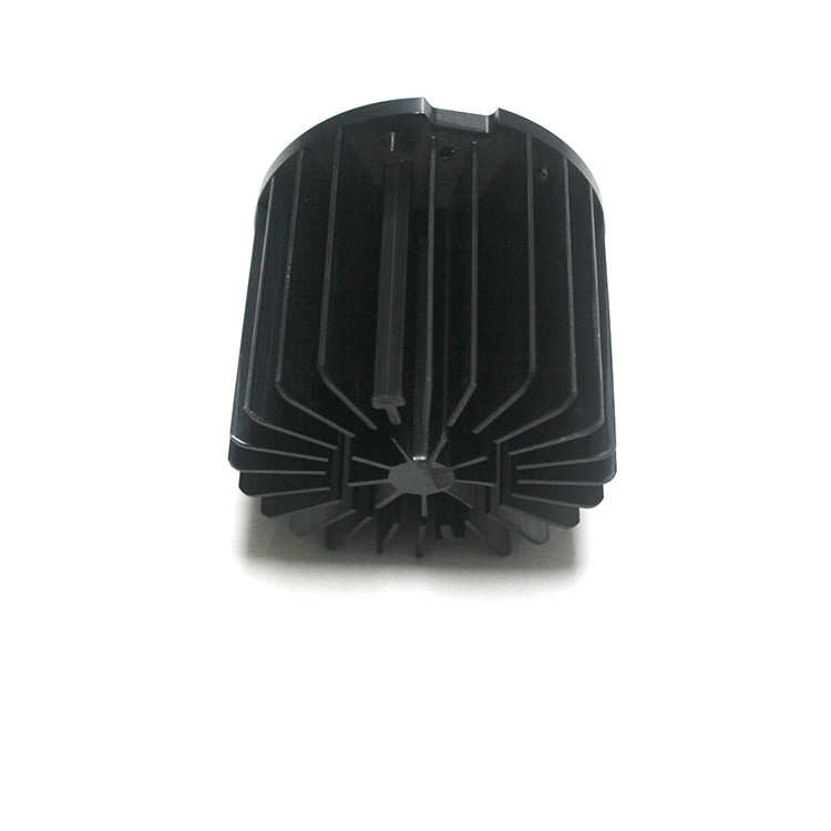 Round Extrusion F0004 Black Anodized Heat Sink For Led Lighting Practical
