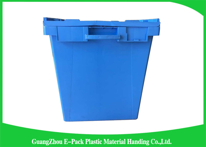 170L100% New Pp Heavy Duty Storage Bins , Plastic Box With Hinged Lid Space Saving
