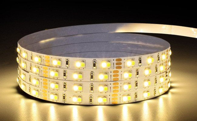 Two Color Temperature SMD 3528 LED Strip Light 120LEDs For Display Cabinet Staircase