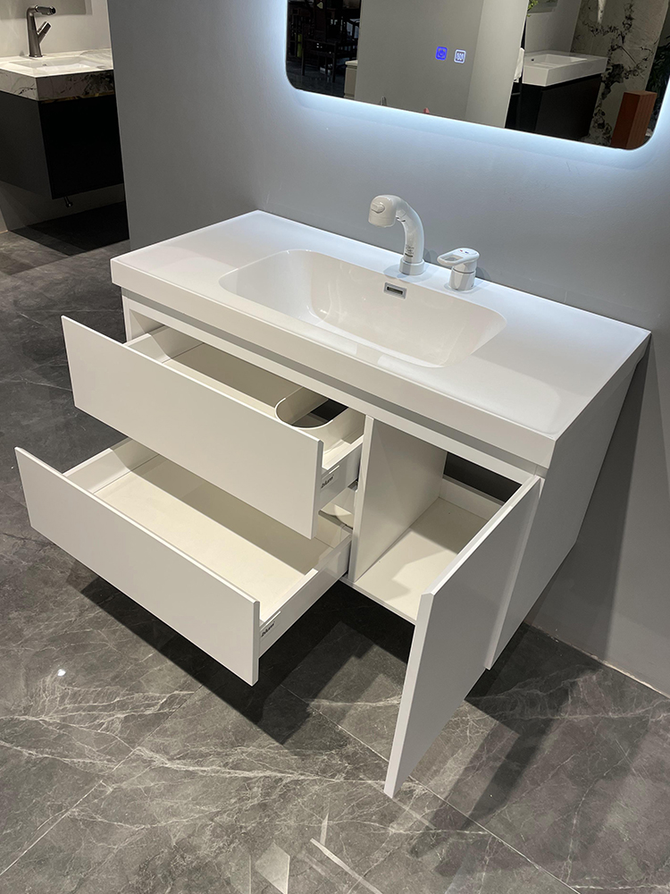 Width Customized Freestanding Wall Bath Vanity Set Solid Wood Pvc Bathroom Vanities