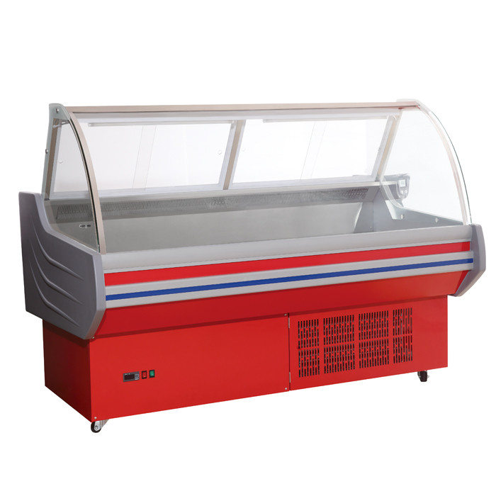 Fan Cooling Large Capacity Deli Cooler Showcase For Chicken , Beef , Dairy