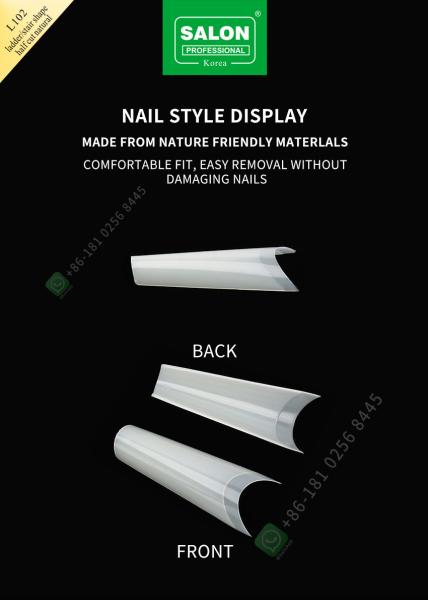 Ladder/Stair Shape Half Cut False Nail French Style Artificial Nail Tips Fake