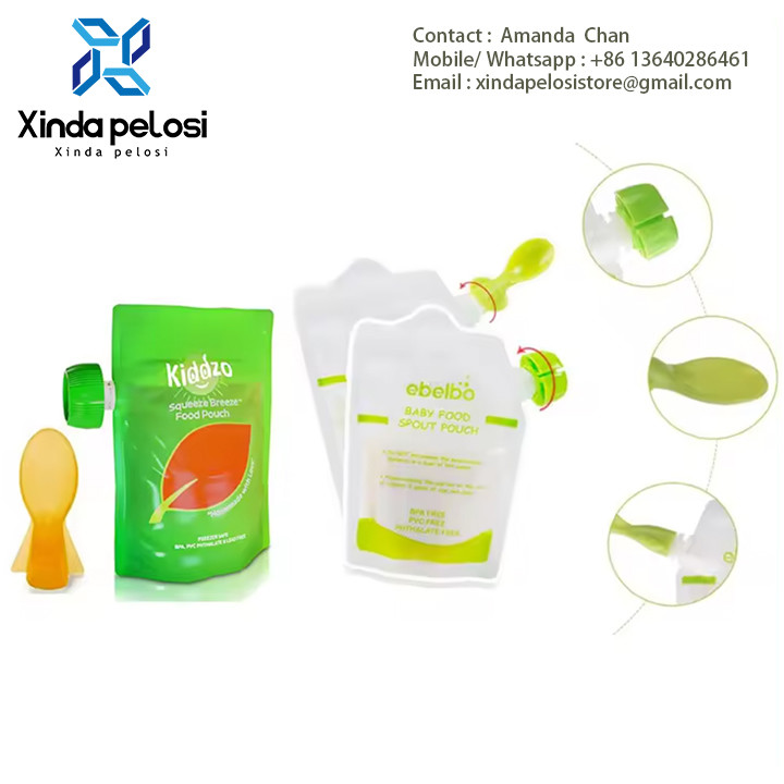 Food Grade Color Customized Plastic Stand Up Spout Pouch For Bread Chicken Candy PartyOpp