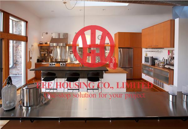 Customized Modern Laminated Wood Grain Color Kitchen Cabinet with Excellent