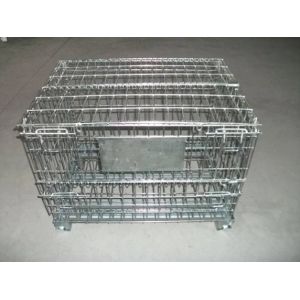 Portable Stackable Storage Cages , Folding Wire Mesh Container Sizes Custom
