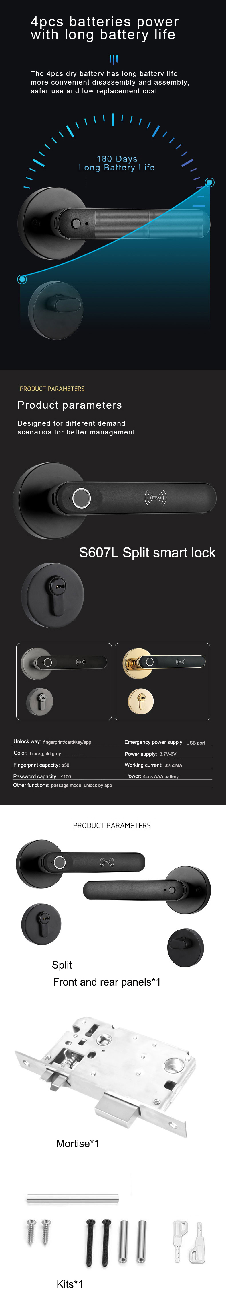 BLE Intelligent Door Lock Fingerprint Electronic Door Locks For Home