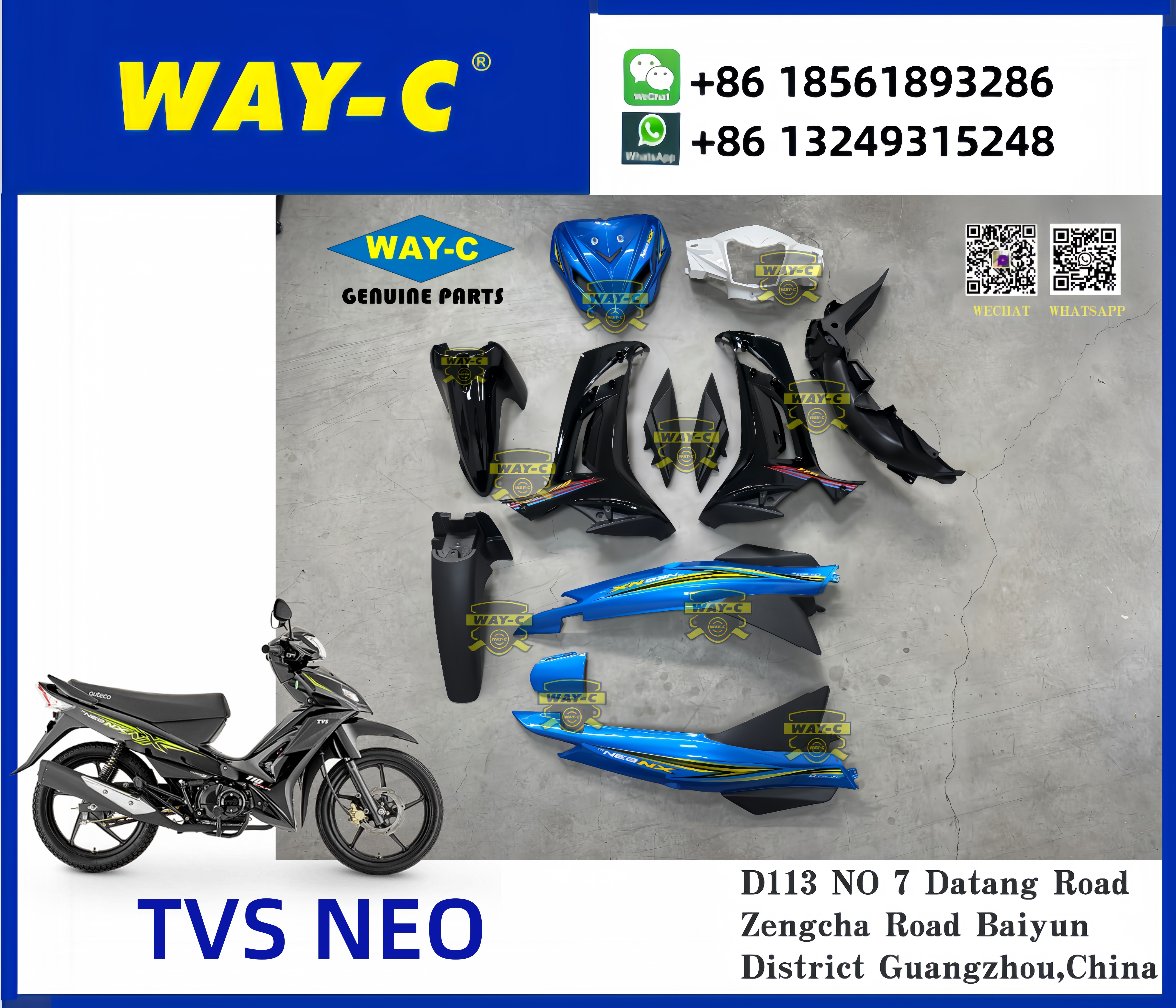 OEM TVS NEO NX110 Scooter Plastic Parts