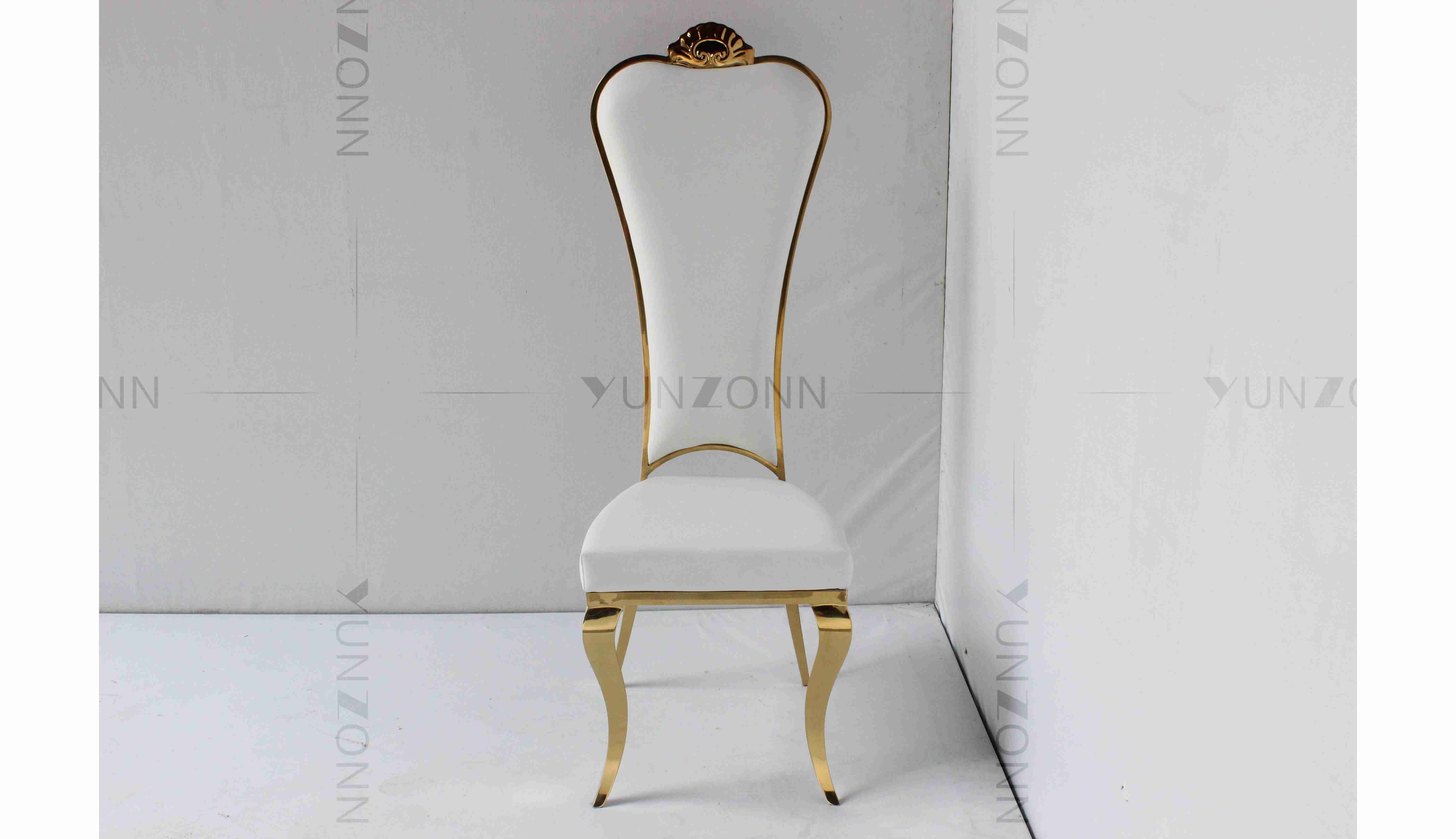 High Back Golden Bride And Groom Chair Elegant Wedding Banquet Chair
