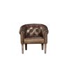 Buy cheap Vintage Cigar Leather Occasional Chairs With Solid Wood Legs For Home / Office from wholesalers