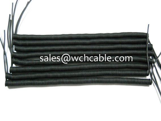 UL Approval PUR Retractable Spiral Cable Heat Resistant Colour Optional